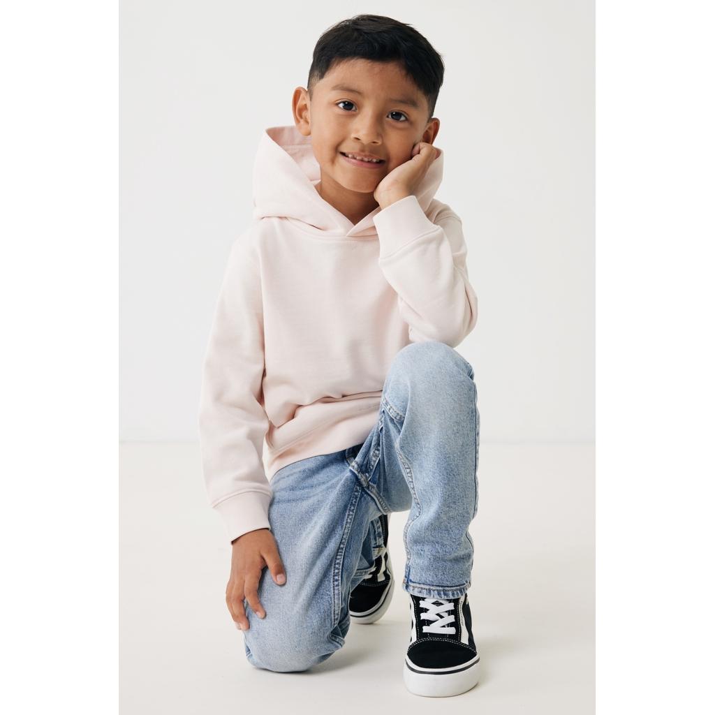 Iqoniq Yengo kids recycled cotton hoodie with sidepockets cloud pink 11 - 12 ani