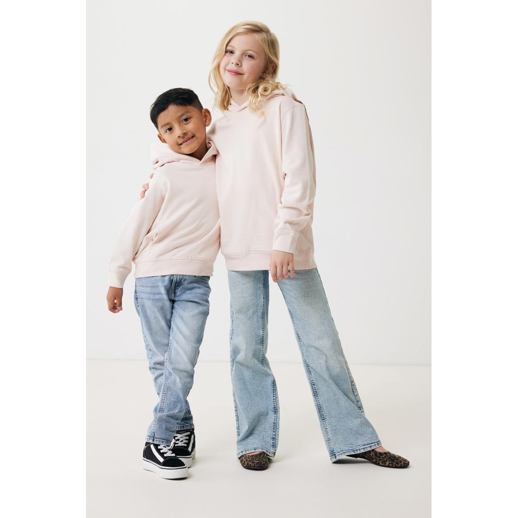 Iqoniq Yengo kids recycled cotton hoodie with sidepockets cloud pink 11 - 12 ani