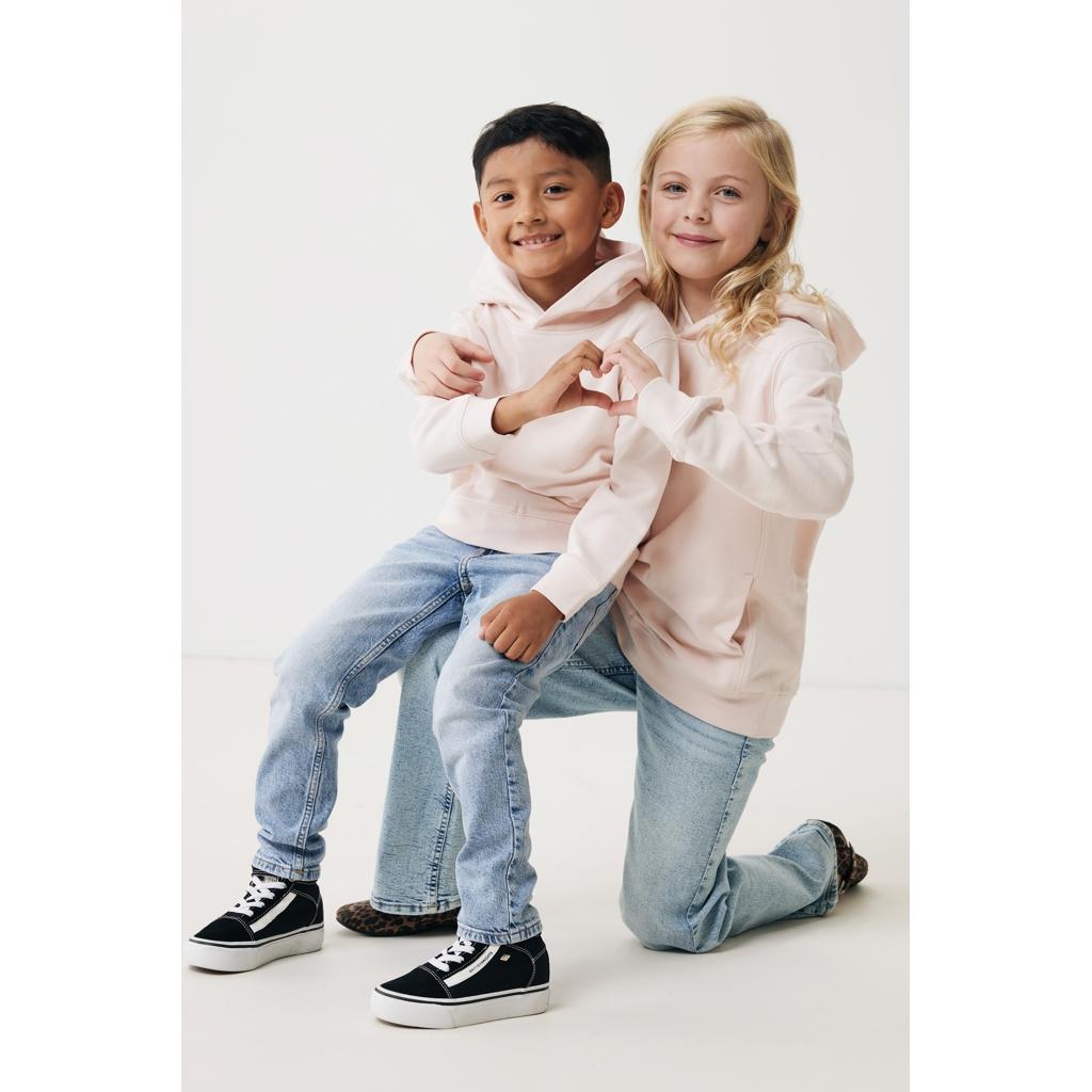 Iqoniq Yengo kids recycled cotton hoodie with sidepockets cloud pink 11 - 12 ani