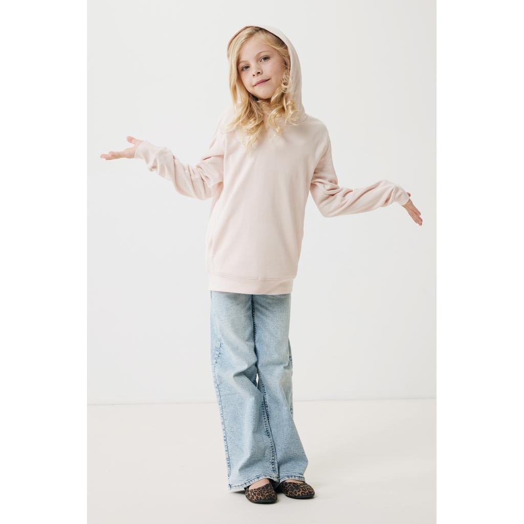 Iqoniq Yengo kids recycled cotton hoodie with sidepockets cloud pink 11 - 12 ani