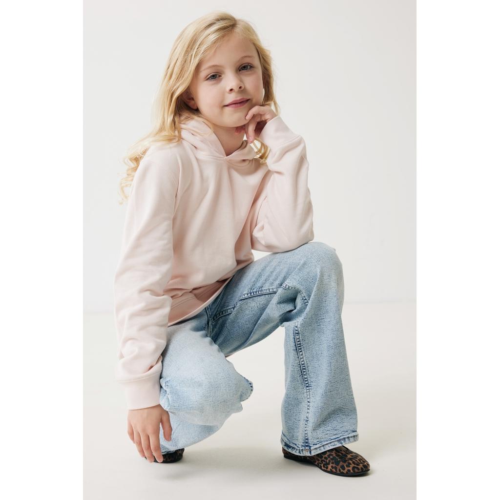 Iqoniq Yengo kids recycled cotton hoodie with sidepockets cloud pink 11 - 12 ani