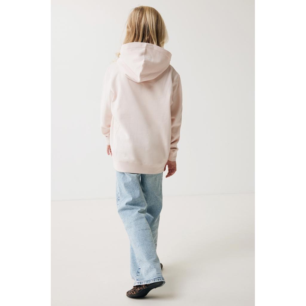 Iqoniq Yengo kids recycled cotton hoodie with sidepockets cloud pink 11 - 12 ani