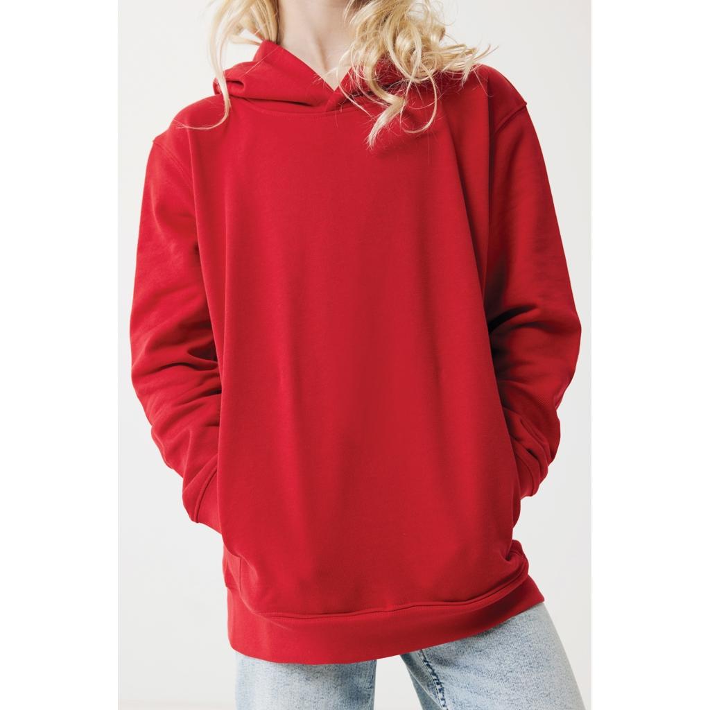 Iqoniq Yengo kids recycled cotton hoodie with sidepockets red 7 - 8 ani