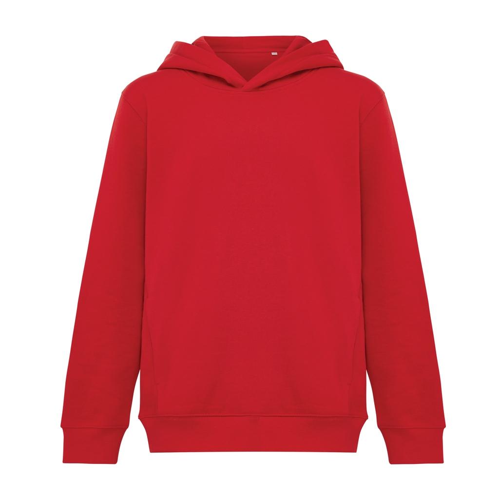 Iqoniq Yengo kids recycled cotton hoodie with sidepockets red 7 - 8 ani