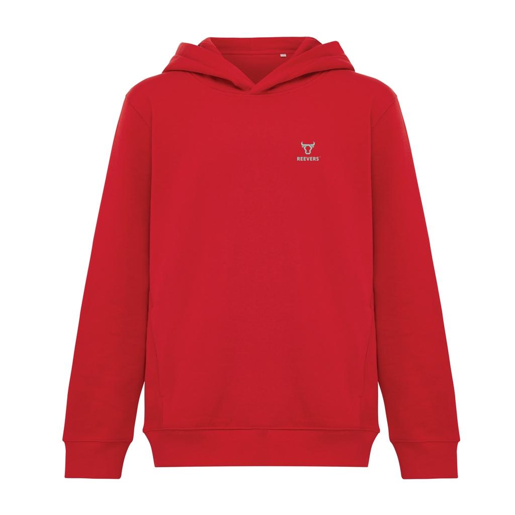 Iqoniq Yengo kids recycled cotton hoodie with sidepockets red 7 - 8 ani