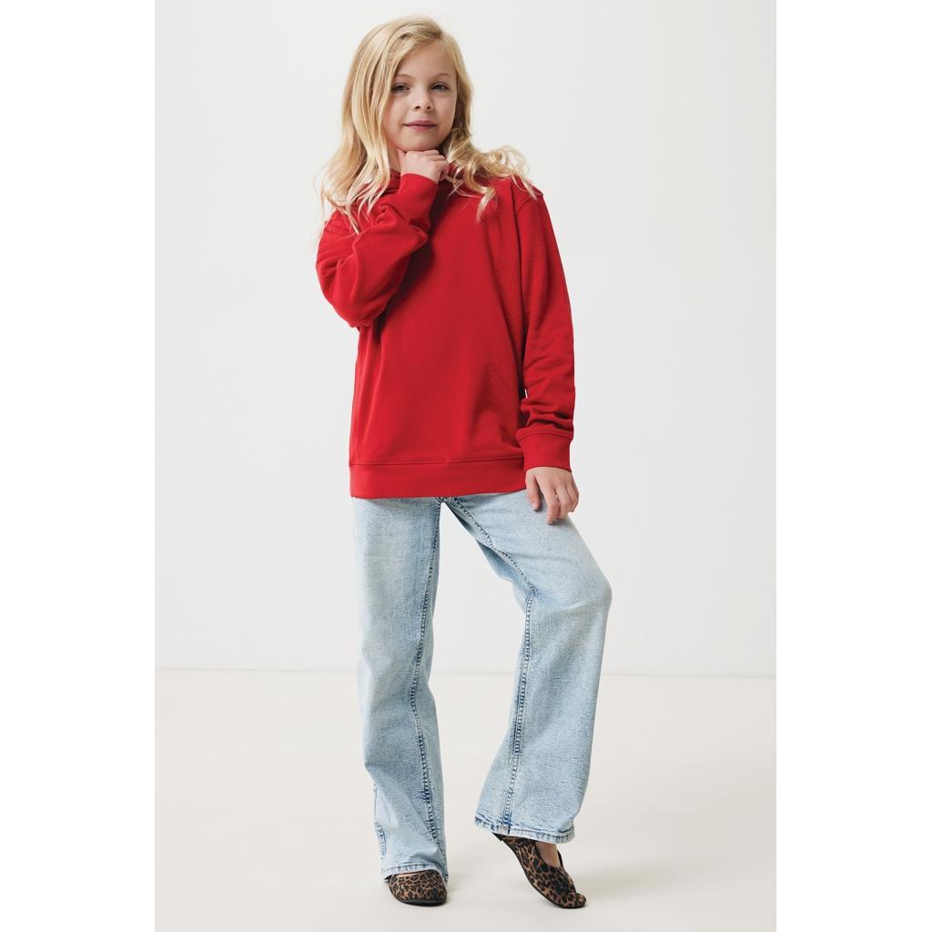 Iqoniq Yengo kids recycled cotton hoodie with sidepockets red 7 - 8 ani