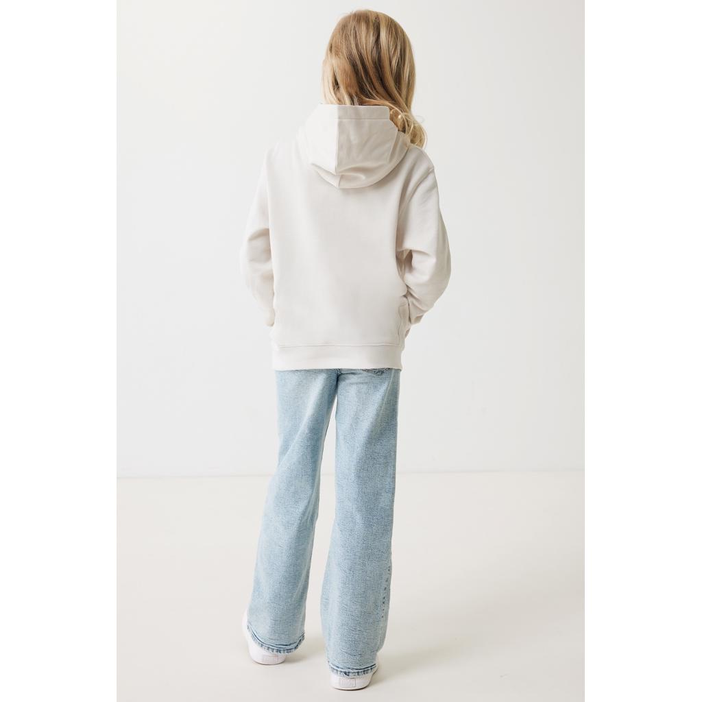 Iqoniq Yengo kids recycled cotton hoodie with sidepockets ivory white 13 - 14 ani