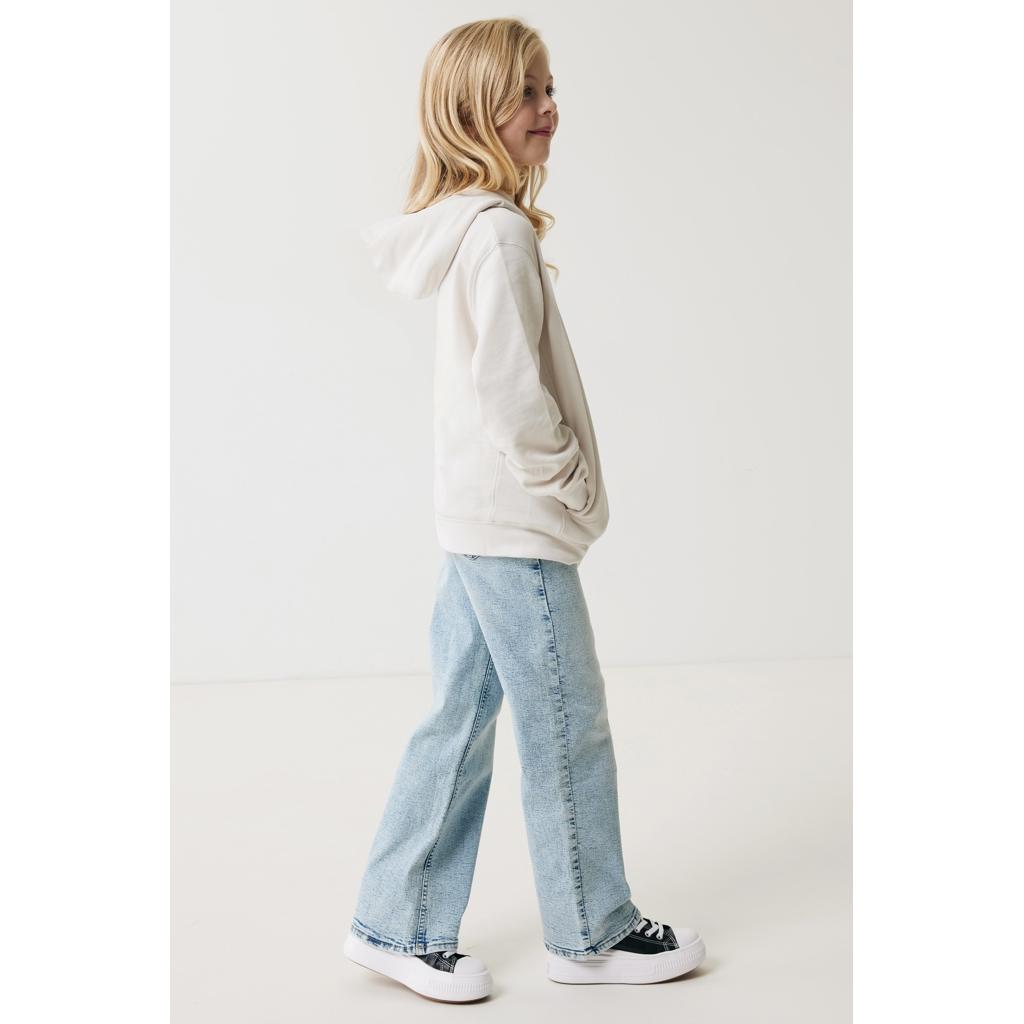 Iqoniq Yengo kids recycled cotton hoodie with sidepockets ivory white 13 - 14 ani