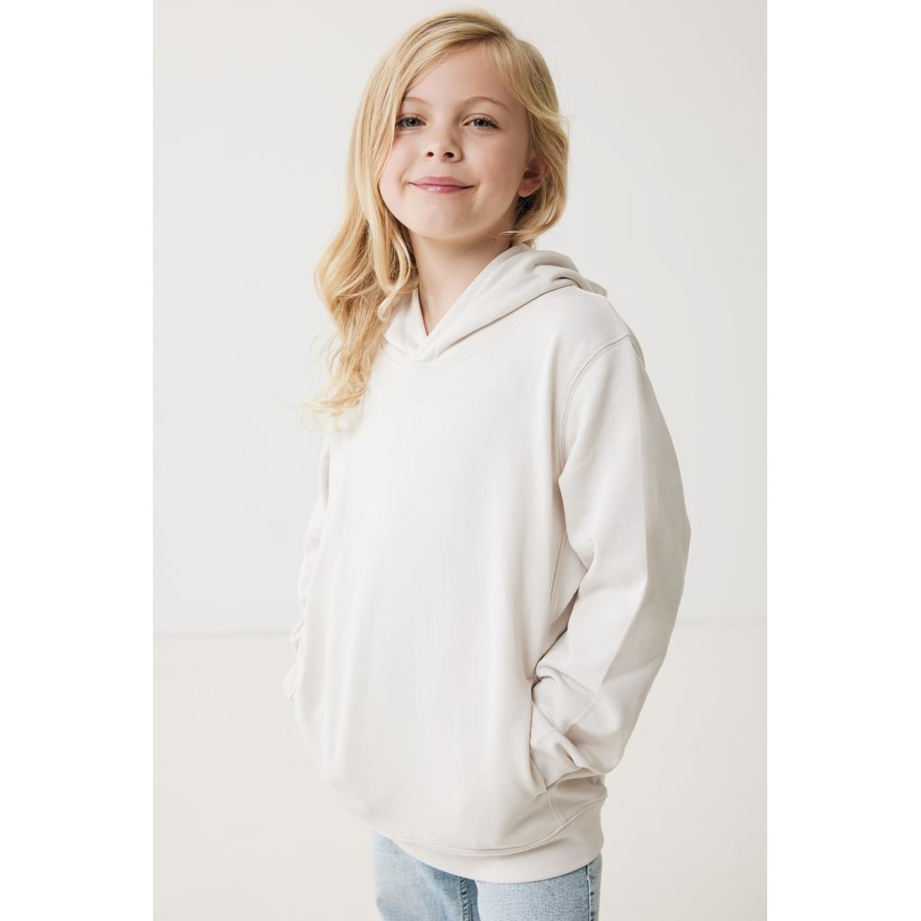 Iqoniq Yengo kids recycled cotton hoodie with sidepockets ivory white 13 - 14 ani