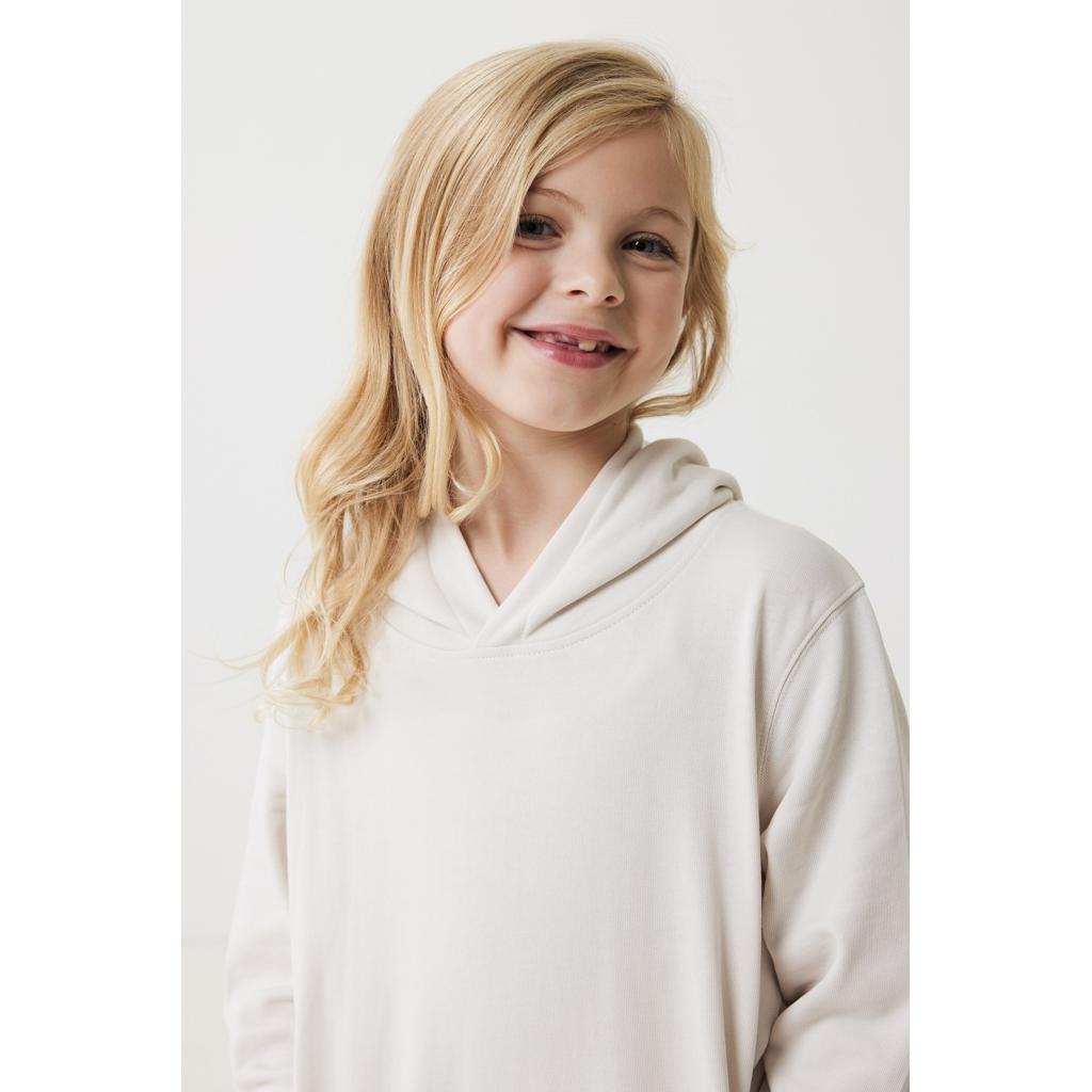 Iqoniq Yengo kids recycled cotton hoodie with sidepockets ivory white 13 - 14 ani