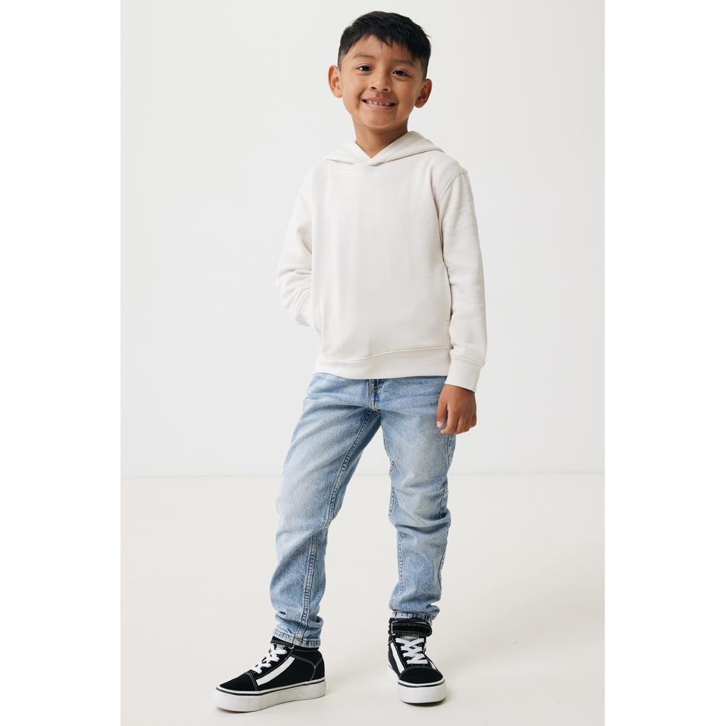 Iqoniq Yengo kids recycled cotton hoodie with sidepockets ivory white 13 - 14 ani
