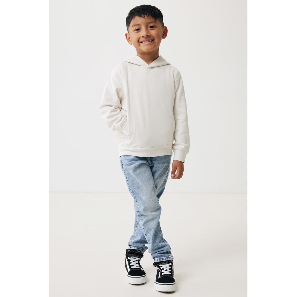 Iqoniq Yengo kids recycled cotton hoodie with sidepockets ivory white 13 - 14 ani