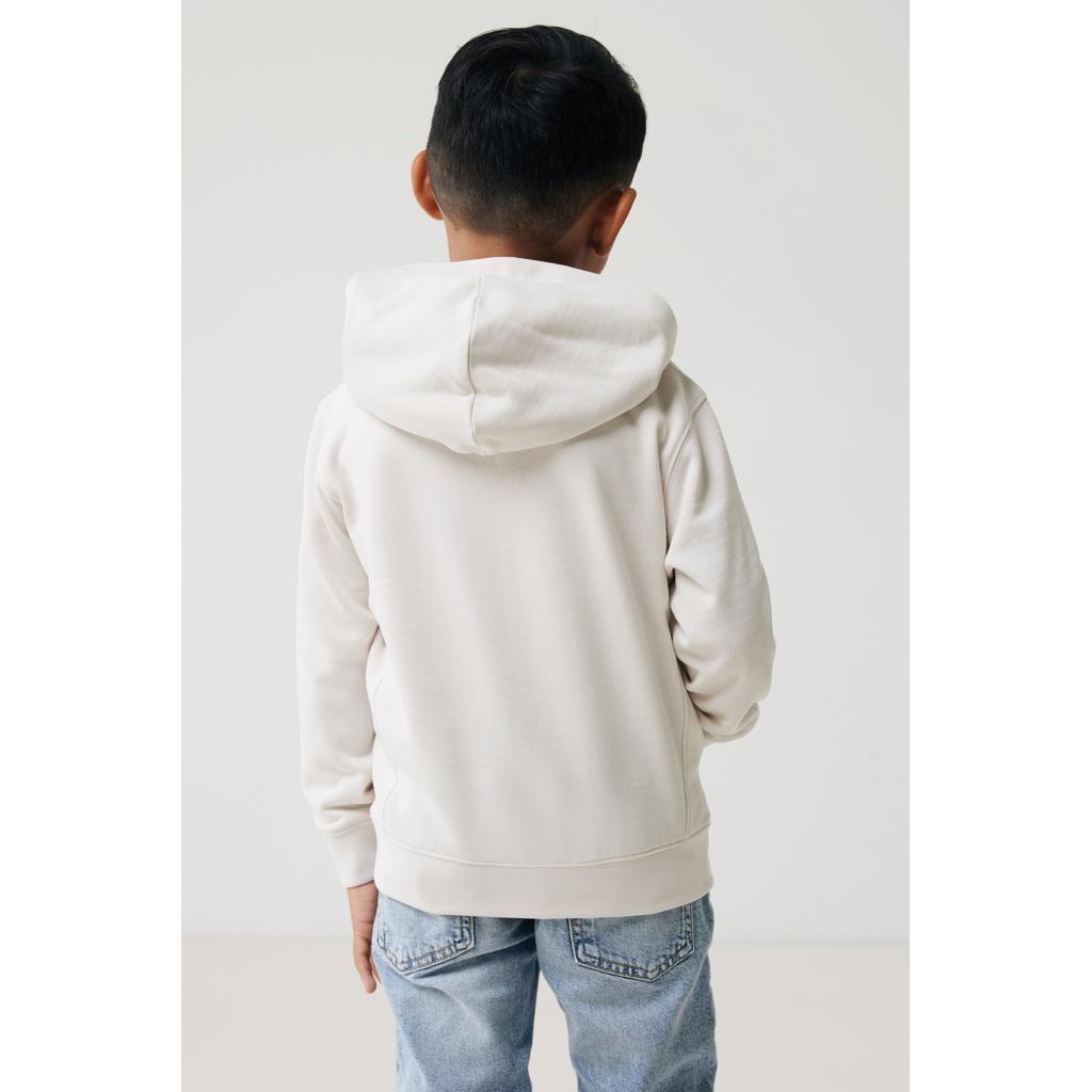 Iqoniq Yengo kids recycled cotton hoodie with sidepockets ivory white 13 - 14 ani