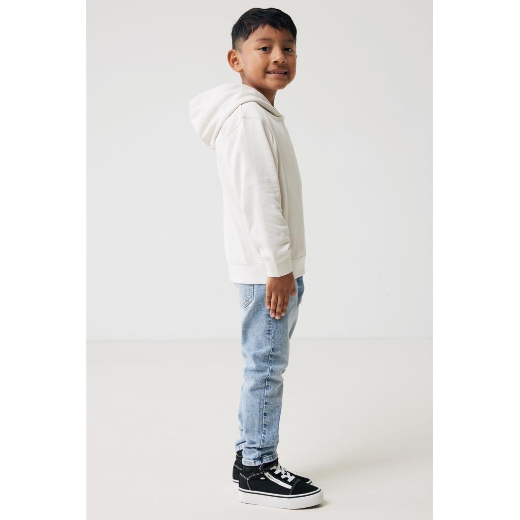 Iqoniq Yengo kids recycled cotton hoodie with sidepockets ivory white 13 - 14 ani