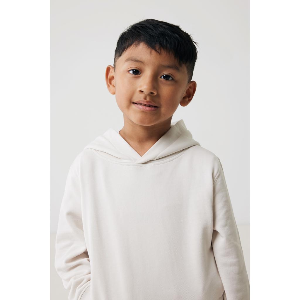 Iqoniq Yengo kids recycled cotton hoodie with sidepockets ivory white 13 - 14 ani