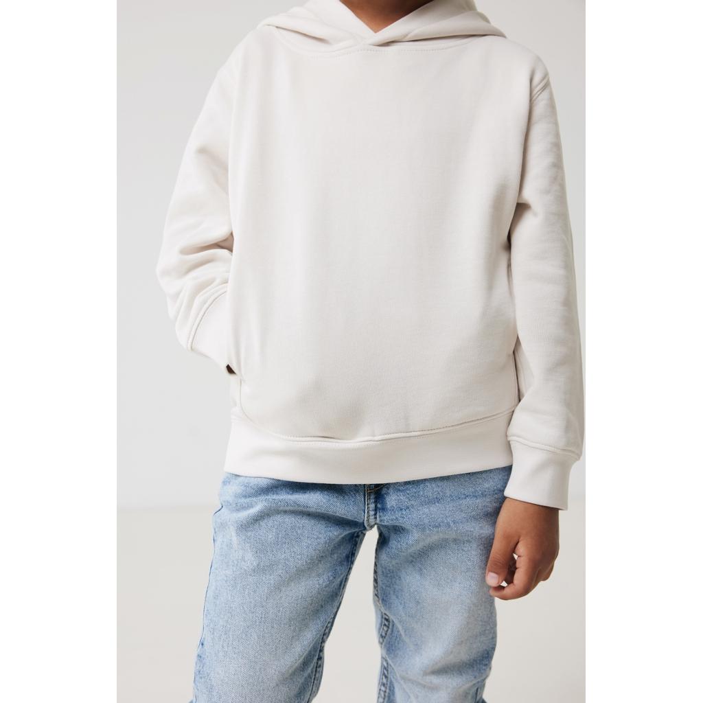 Iqoniq Yengo kids recycled cotton hoodie with sidepockets ivory white 13 - 14 ani