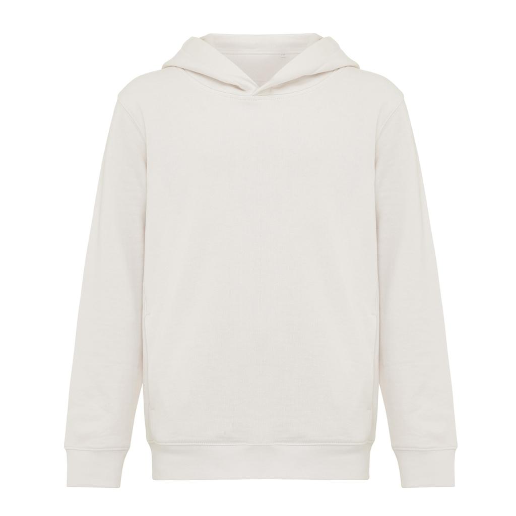 Iqoniq Yengo kids recycled cotton hoodie with sidepockets ivory white 13 - 14 ani
