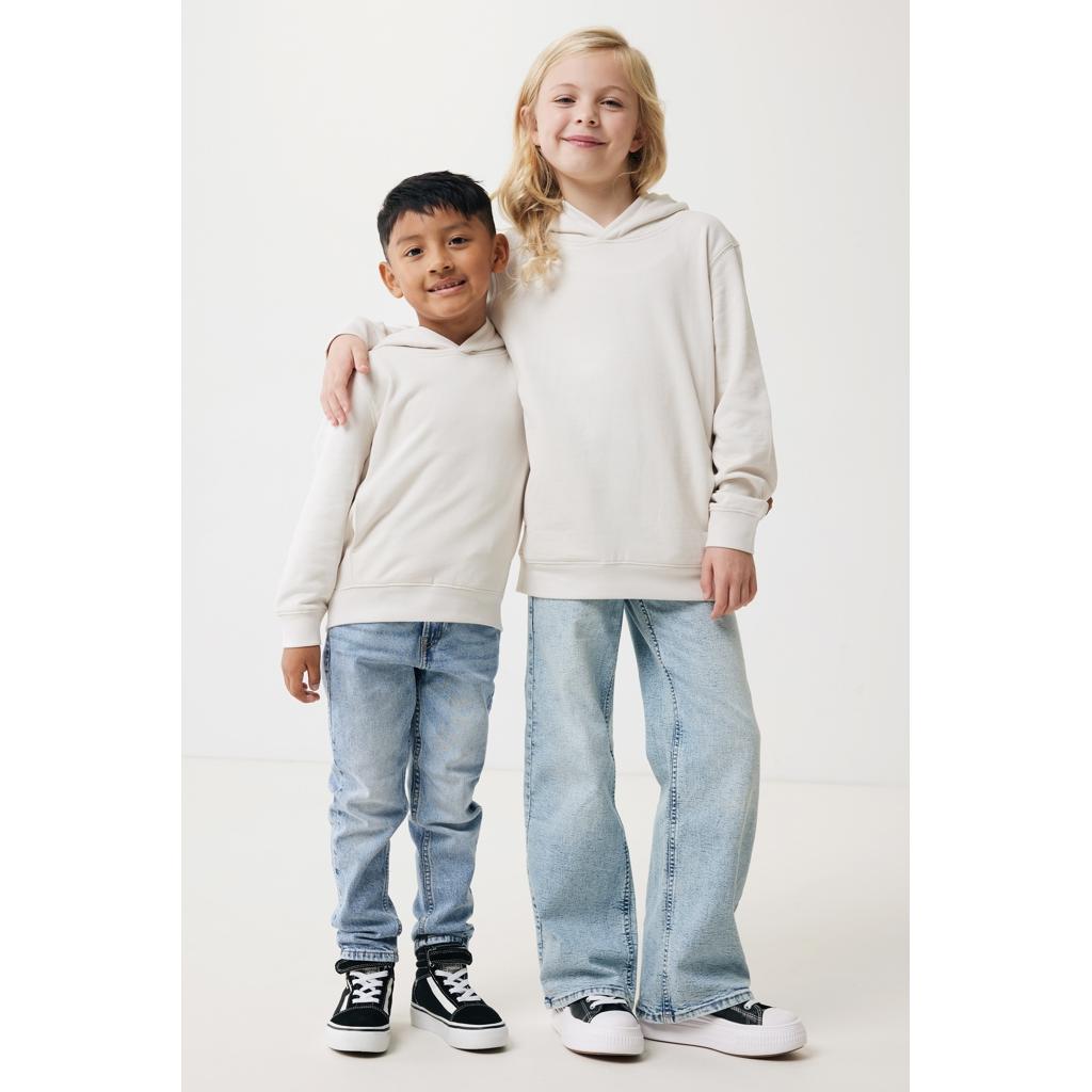 Iqoniq Yengo kids recycled cotton hoodie with sidepockets ivory white 13 - 14 ani