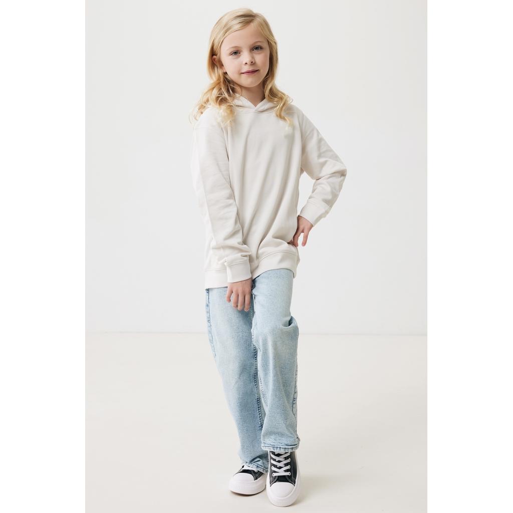 Iqoniq Yengo kids recycled cotton hoodie with sidepockets ivory white 13 - 14 ani