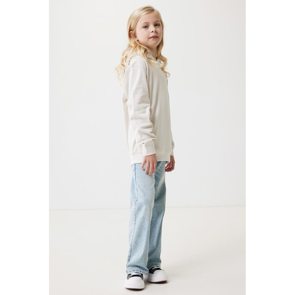 Iqoniq Yengo kids recycled cotton hoodie with sidepockets ivory white 13 - 14 ani