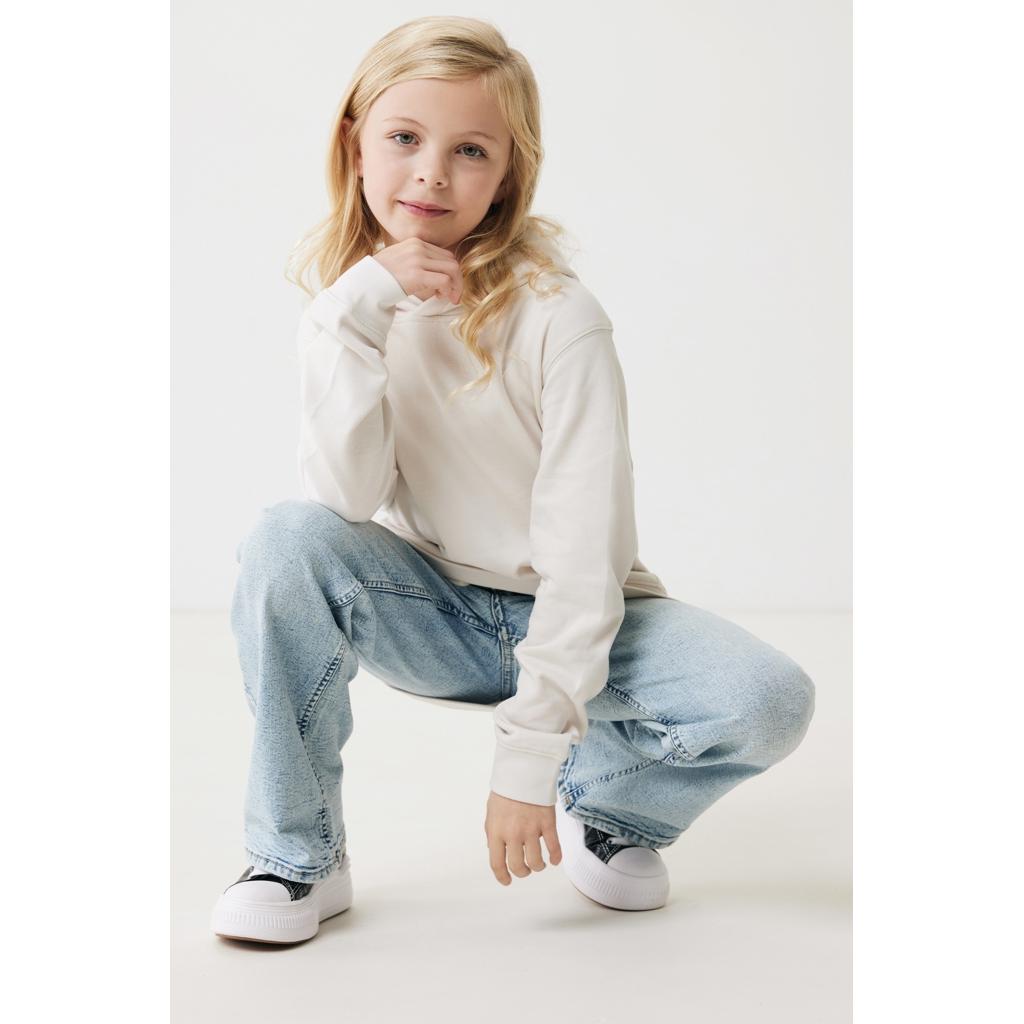 Iqoniq Yengo kids recycled cotton hoodie with sidepockets ivory white 13 - 14 ani