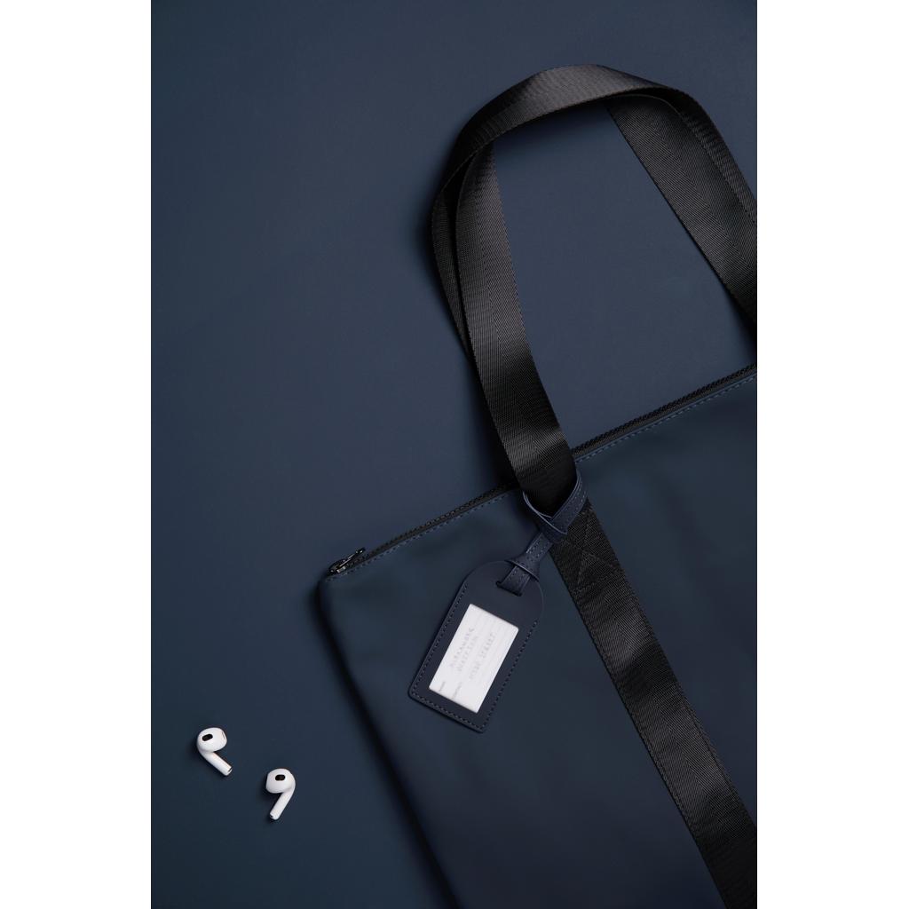 VINGA Baltimore RCS recycled polyester luggage tag navy