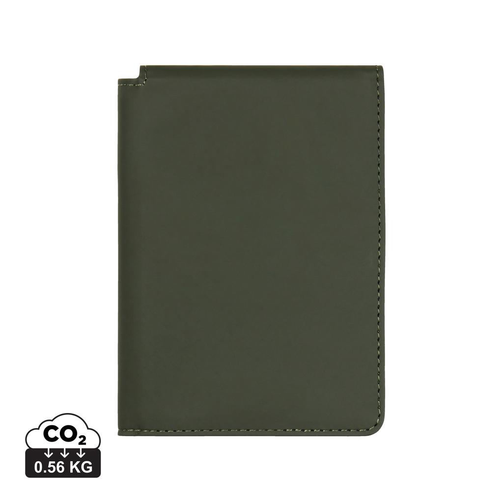 VINGA Baltimore RCS recycled polyester RFID passport cover green