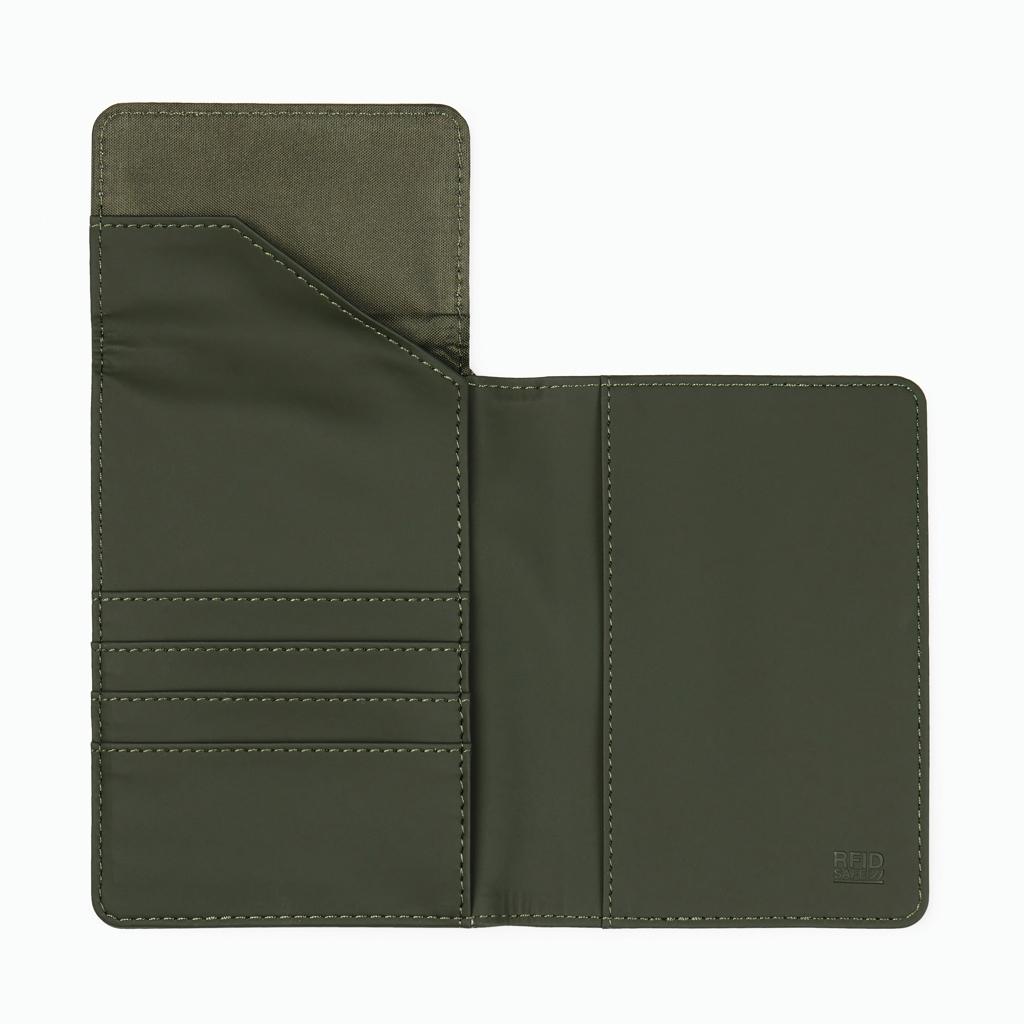 VINGA Baltimore RCS recycled polyester RFID passport cover green