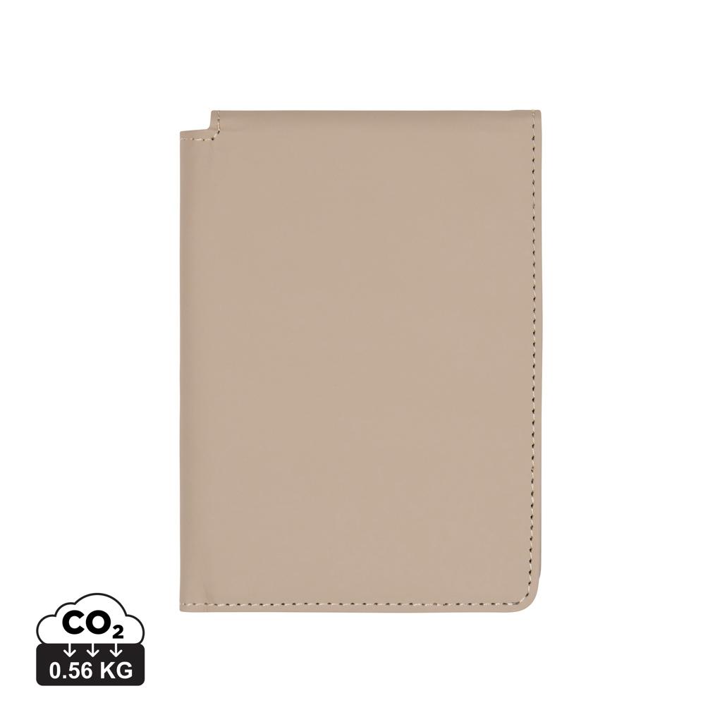 VINGA Baltimore RCS recycled polyester RFID passport cover greige