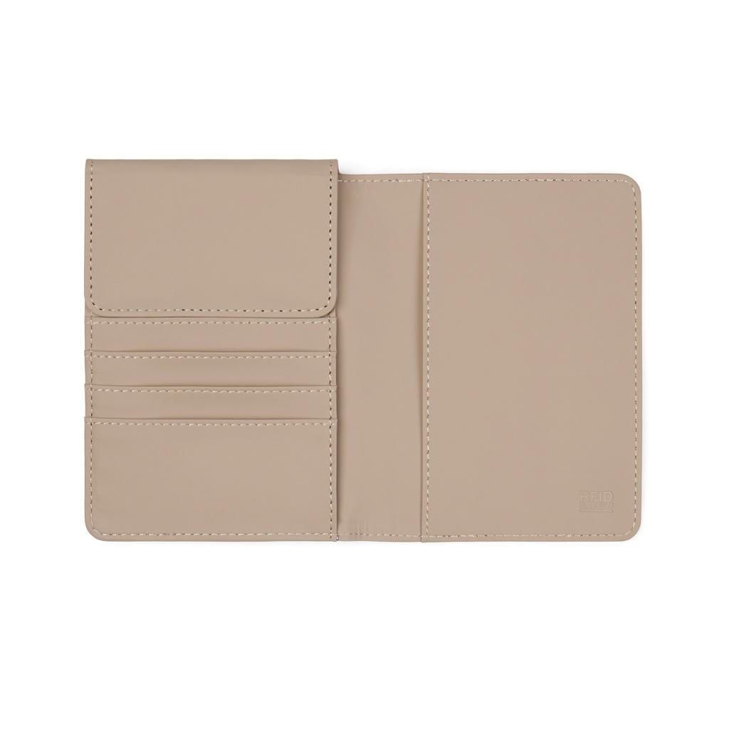 VINGA Baltimore RCS recycled polyester RFID passport cover greige