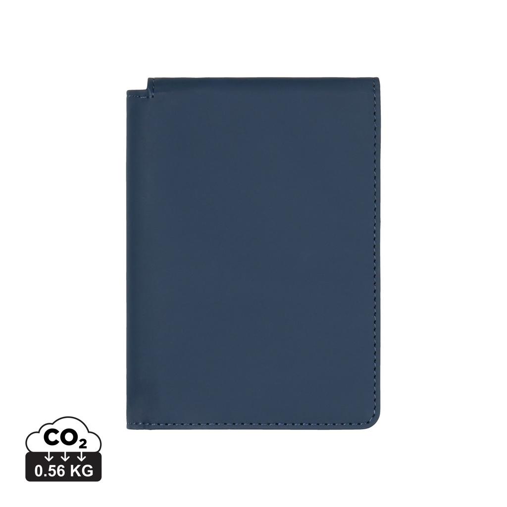 VINGA Baltimore RCS recycled polyester RFID passport cover navy