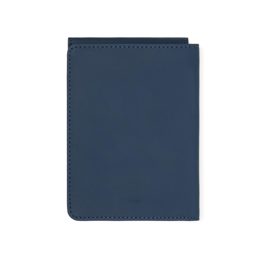 VINGA Baltimore RCS recycled polyester RFID passport cover navy
