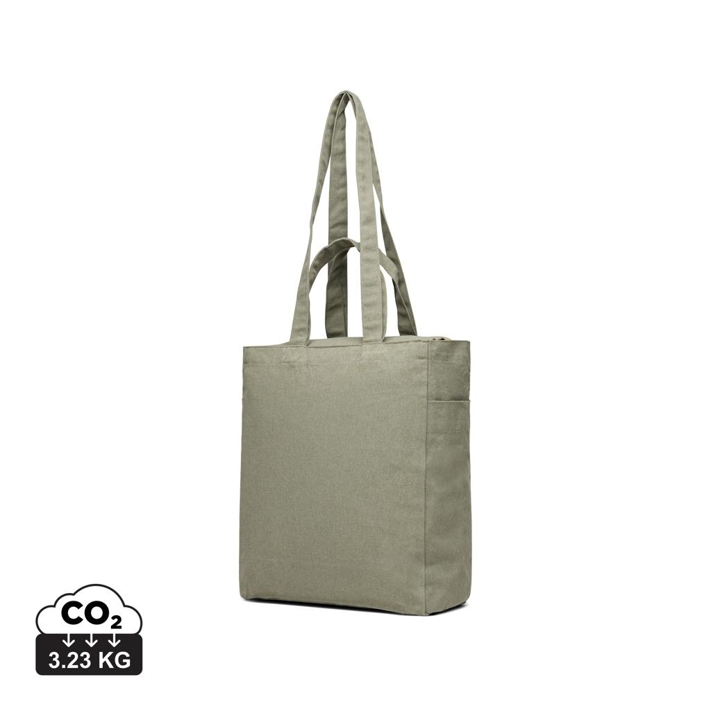 VINGA Hilo AWARE™ recycled canvas zip tote green