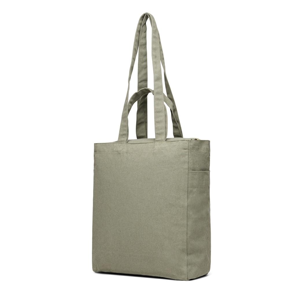 VINGA Hilo AWARE™ recycled canvas zip tote green