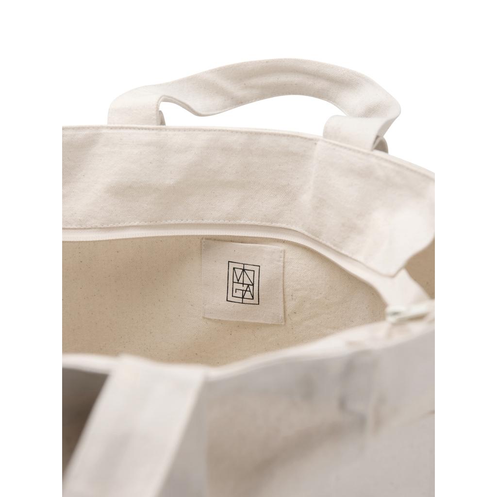VINGA Hilo AWARE™ recycled canvas zip tote off white