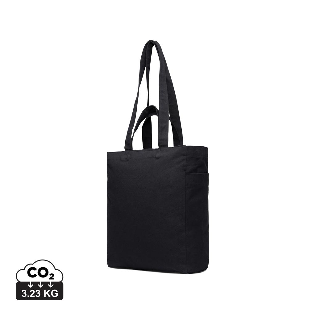 VINGA Hilo AWARE™ recycled canvas zip tote black