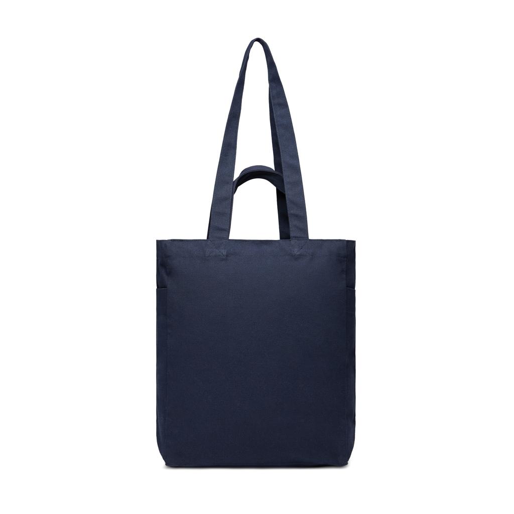 VINGA Hilo AWARE™ recycled canvas zip tote navy