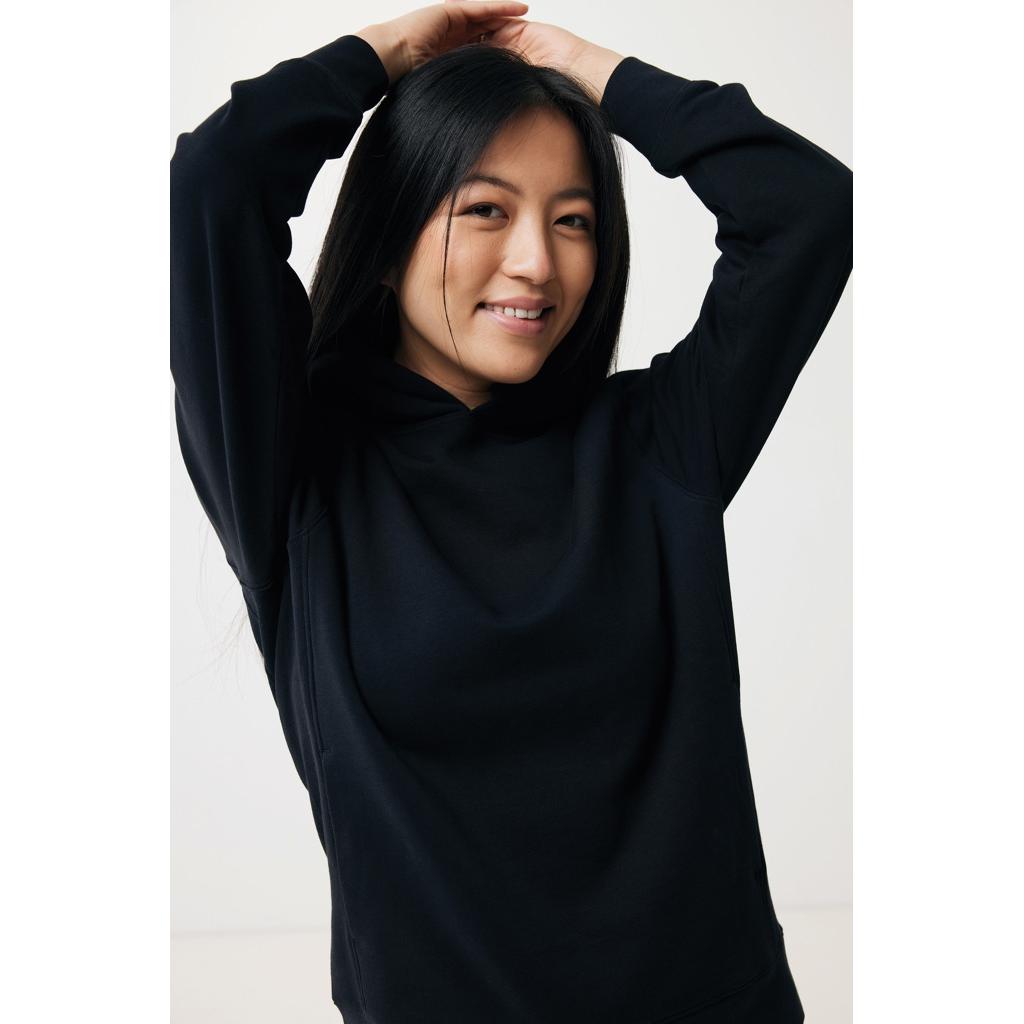 Iqoniq Yengo recycled cotton hoodie with sidepockets black L