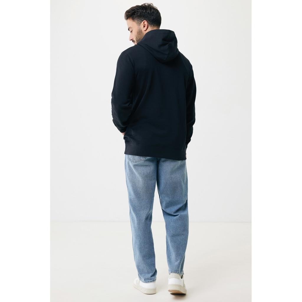 Iqoniq Yengo recycled cotton hoodie with sidepockets black L