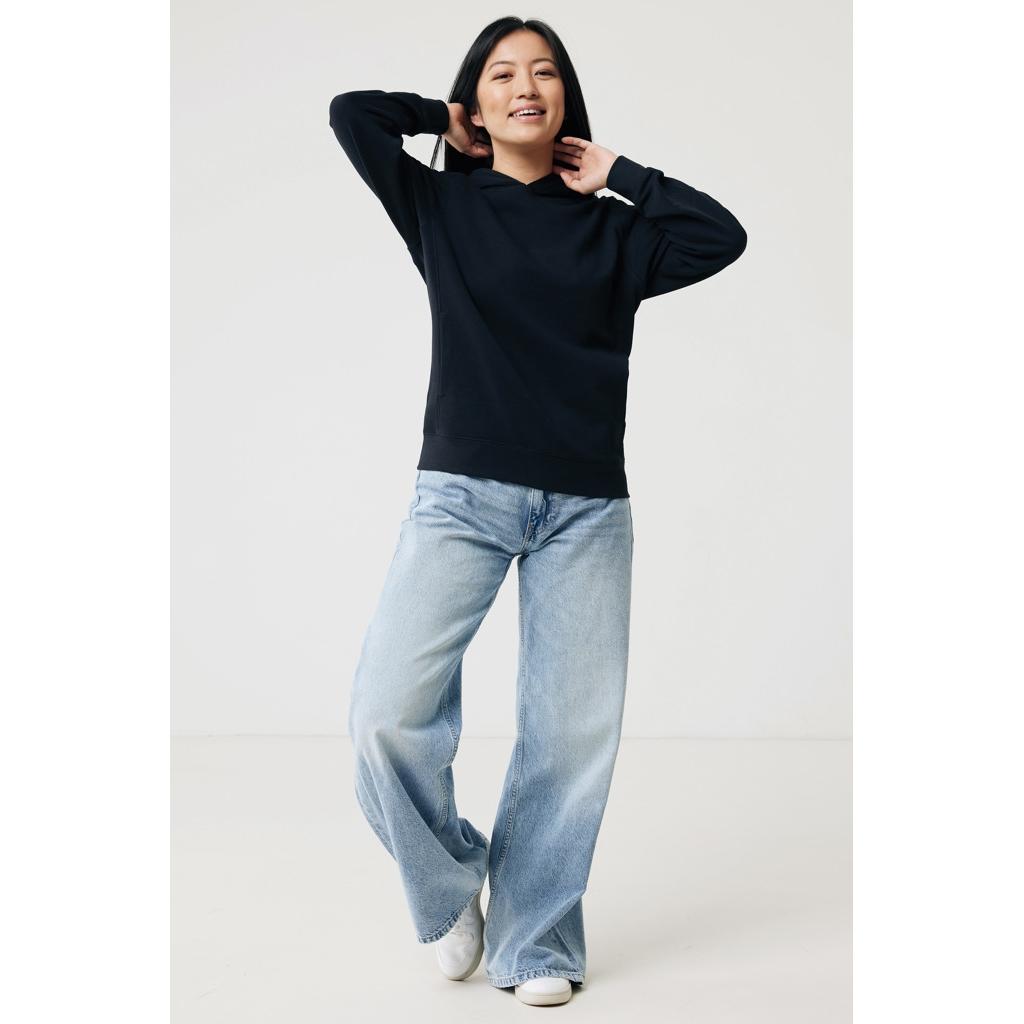 Iqoniq Yengo recycled cotton hoodie with sidepockets black L