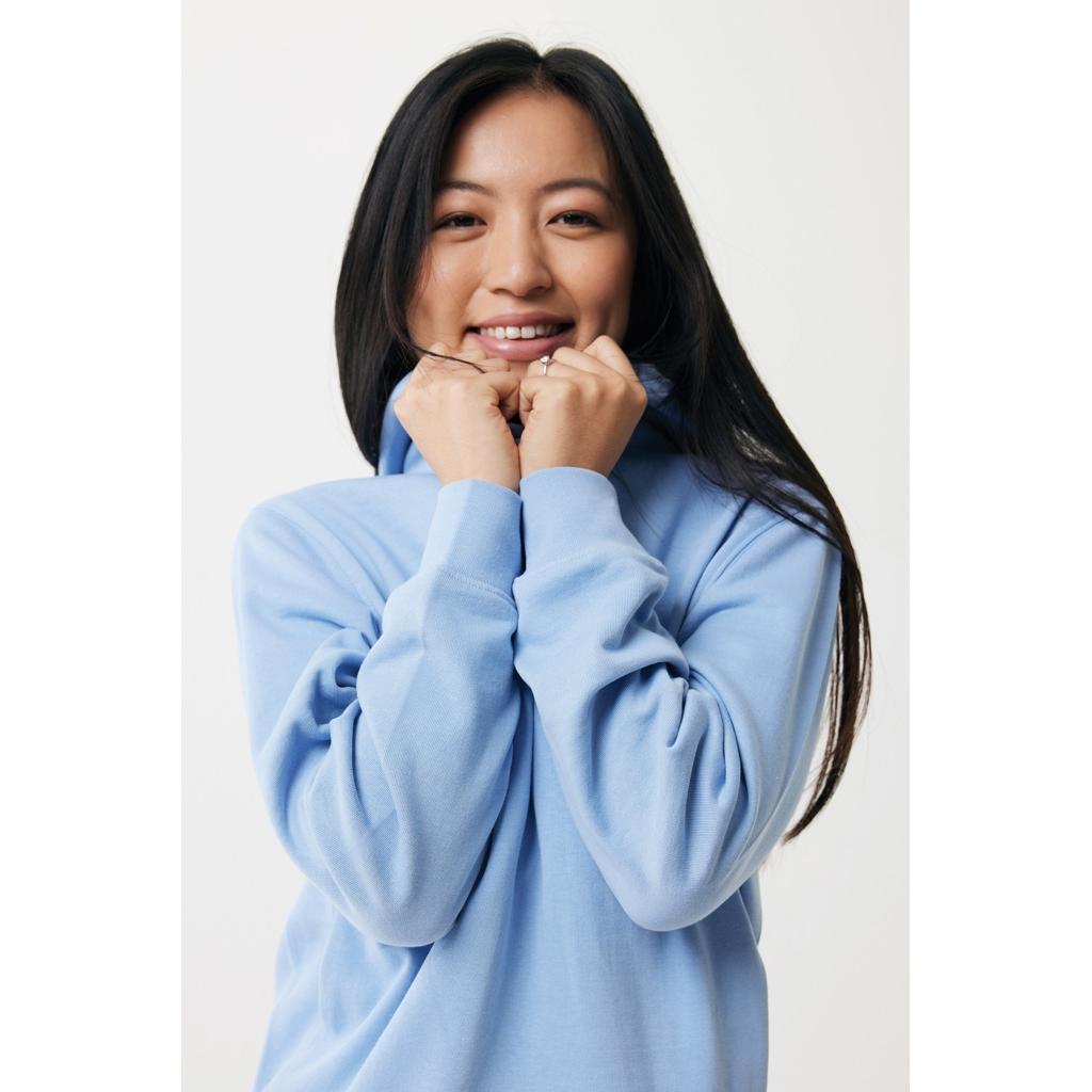 Iqoniq Yengo recycled cotton hoodie with sidepockets sky blue XL
