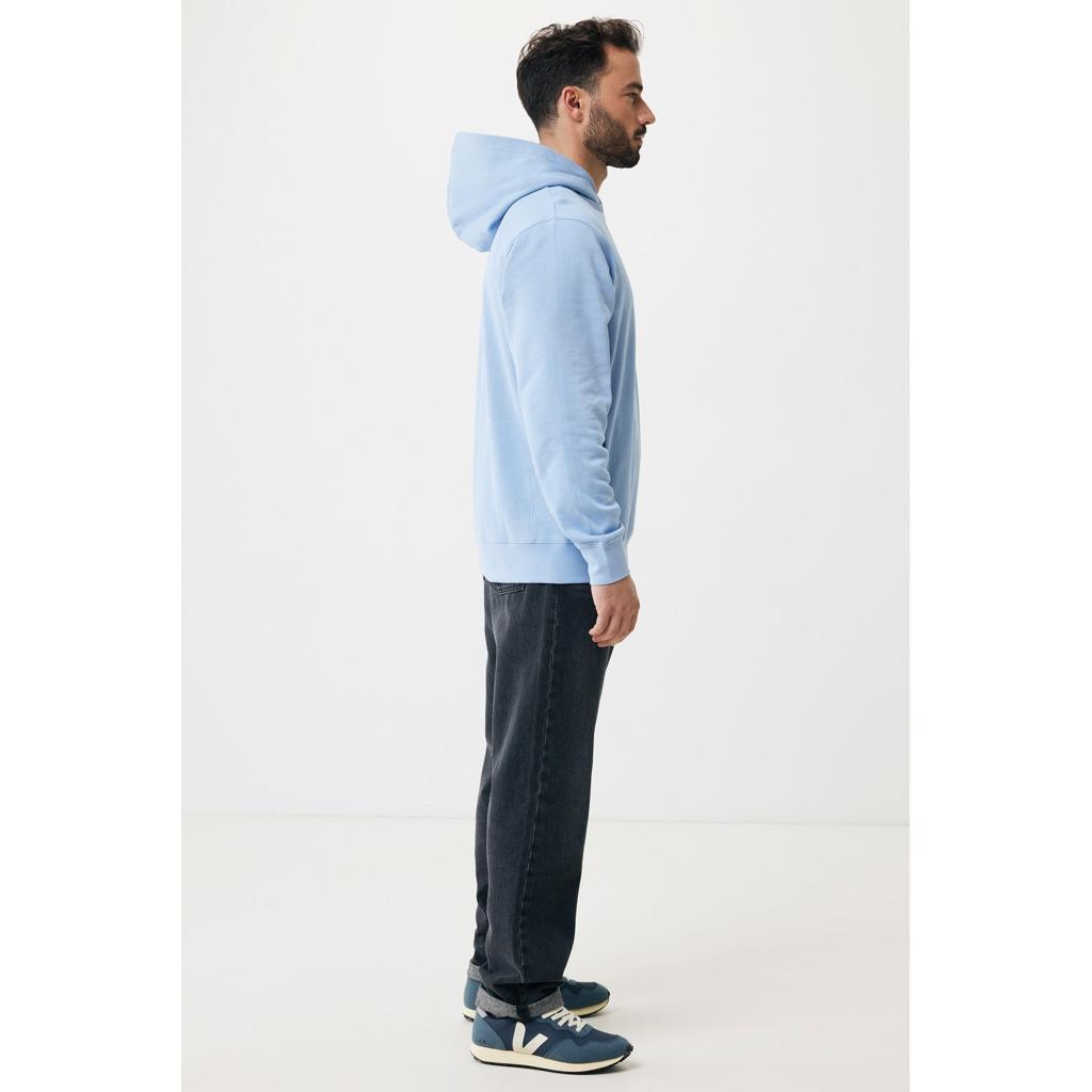 Iqoniq Yengo recycled cotton hoodie with sidepockets sky blue XL