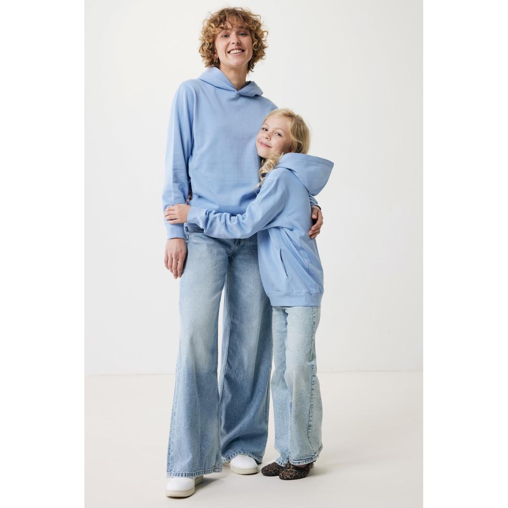 Iqoniq Yengo recycled cotton hoodie with sidepockets sky blue XL