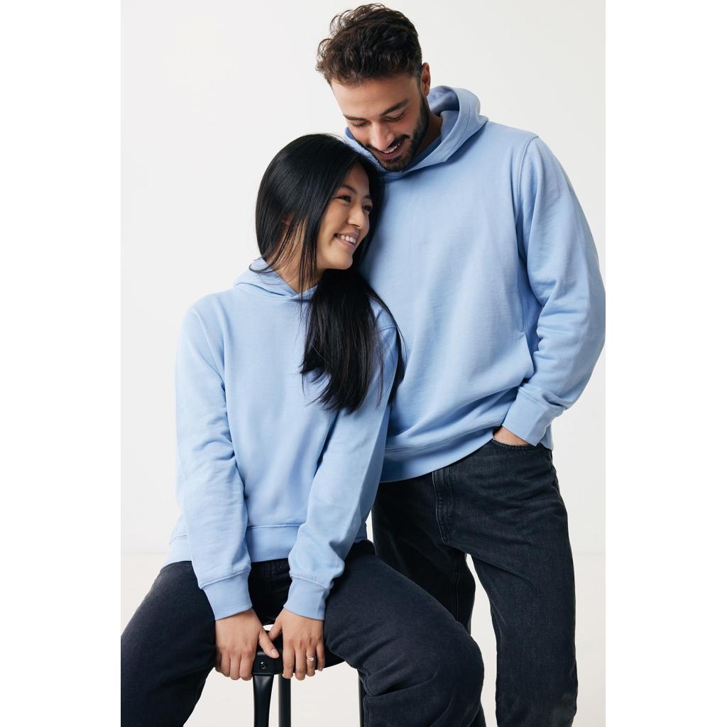 Iqoniq Yengo recycled cotton hoodie with sidepockets sky blue XL