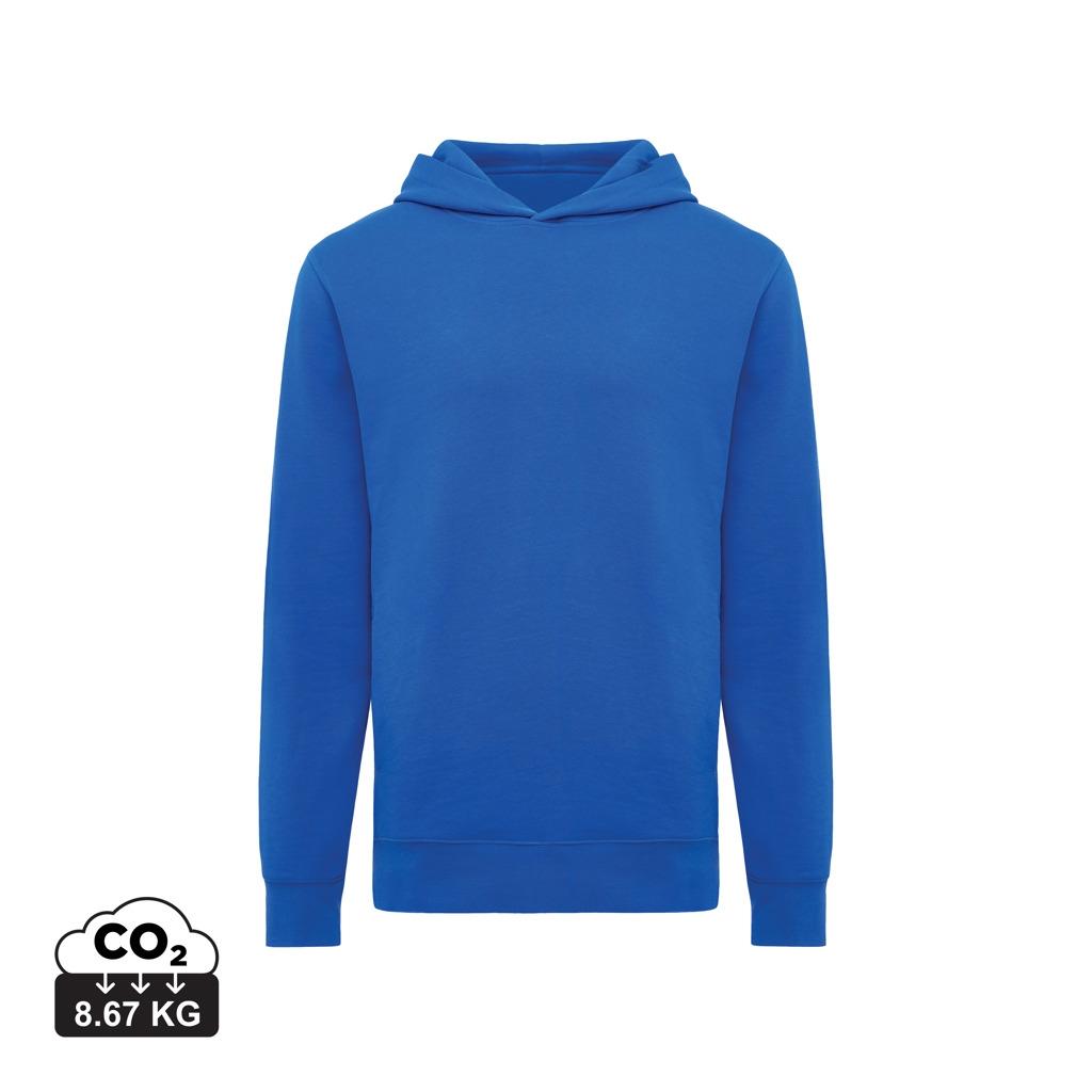 Iqoniq Yengo recycled cotton hoodie with sidepockets royal blue
