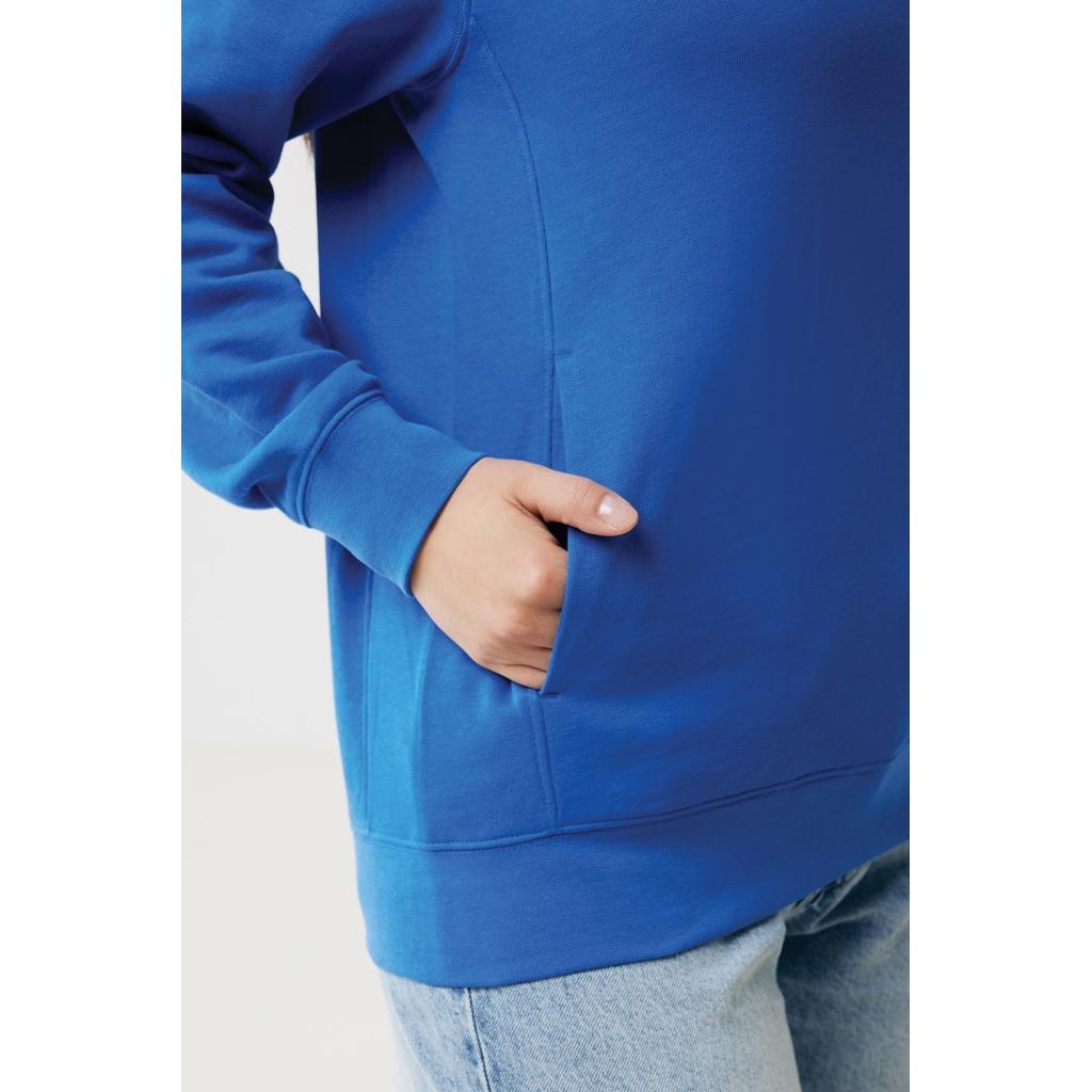 Iqoniq Yengo recycled cotton hoodie with sidepockets royal blue L