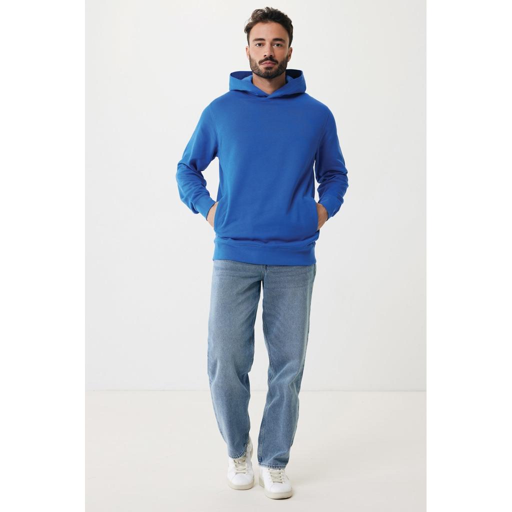 Iqoniq Yengo recycled cotton hoodie with sidepockets royal blue L