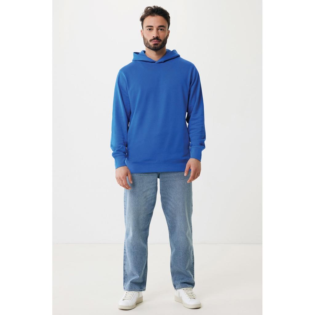 Iqoniq Yengo recycled cotton hoodie with sidepockets royal blue L