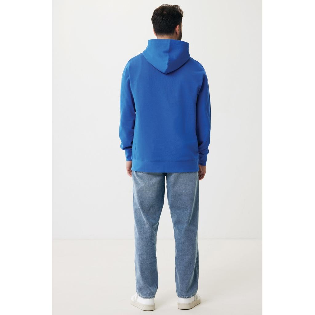 Iqoniq Yengo recycled cotton hoodie with sidepockets royal blue L