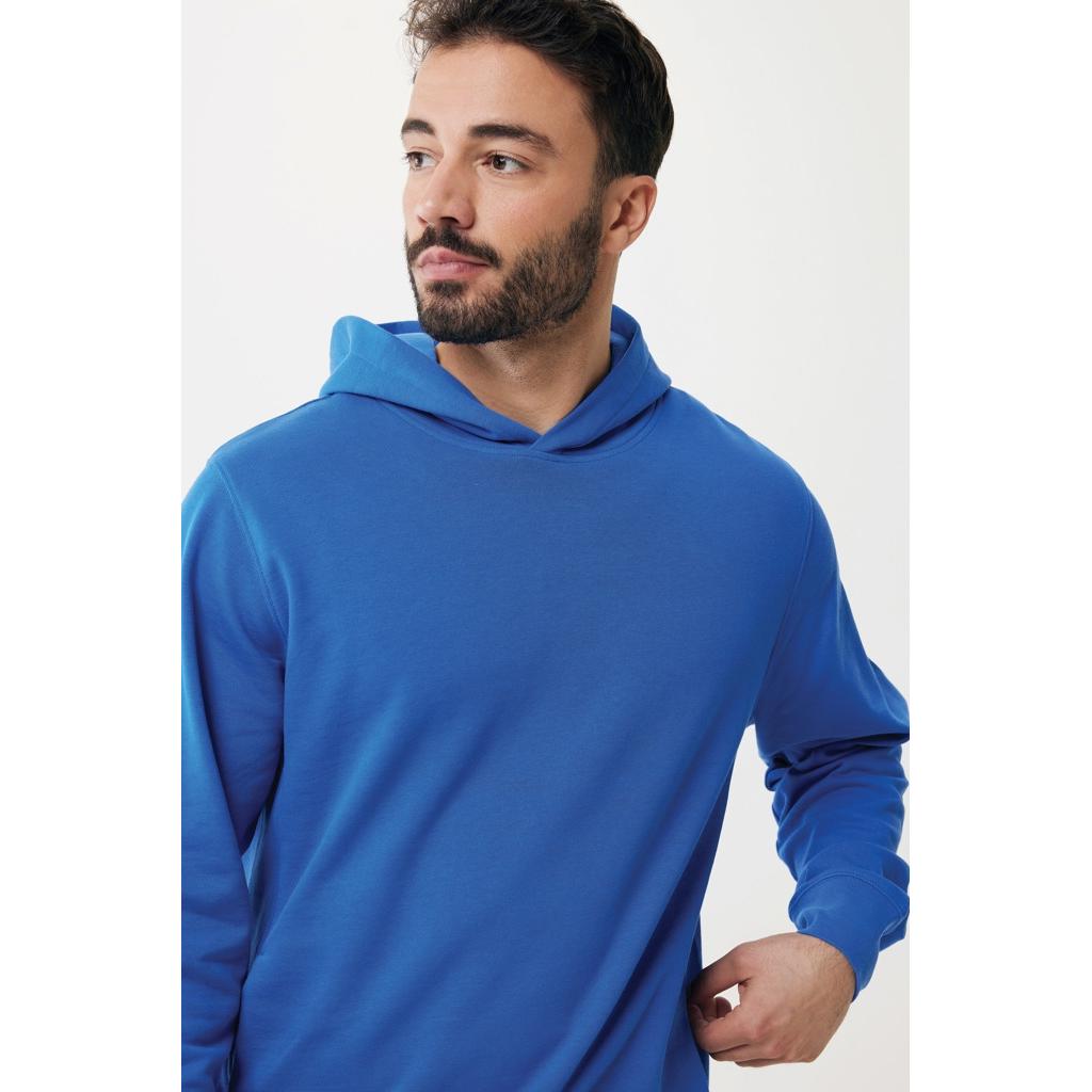 Iqoniq Yengo recycled cotton hoodie with sidepockets royal blue L
